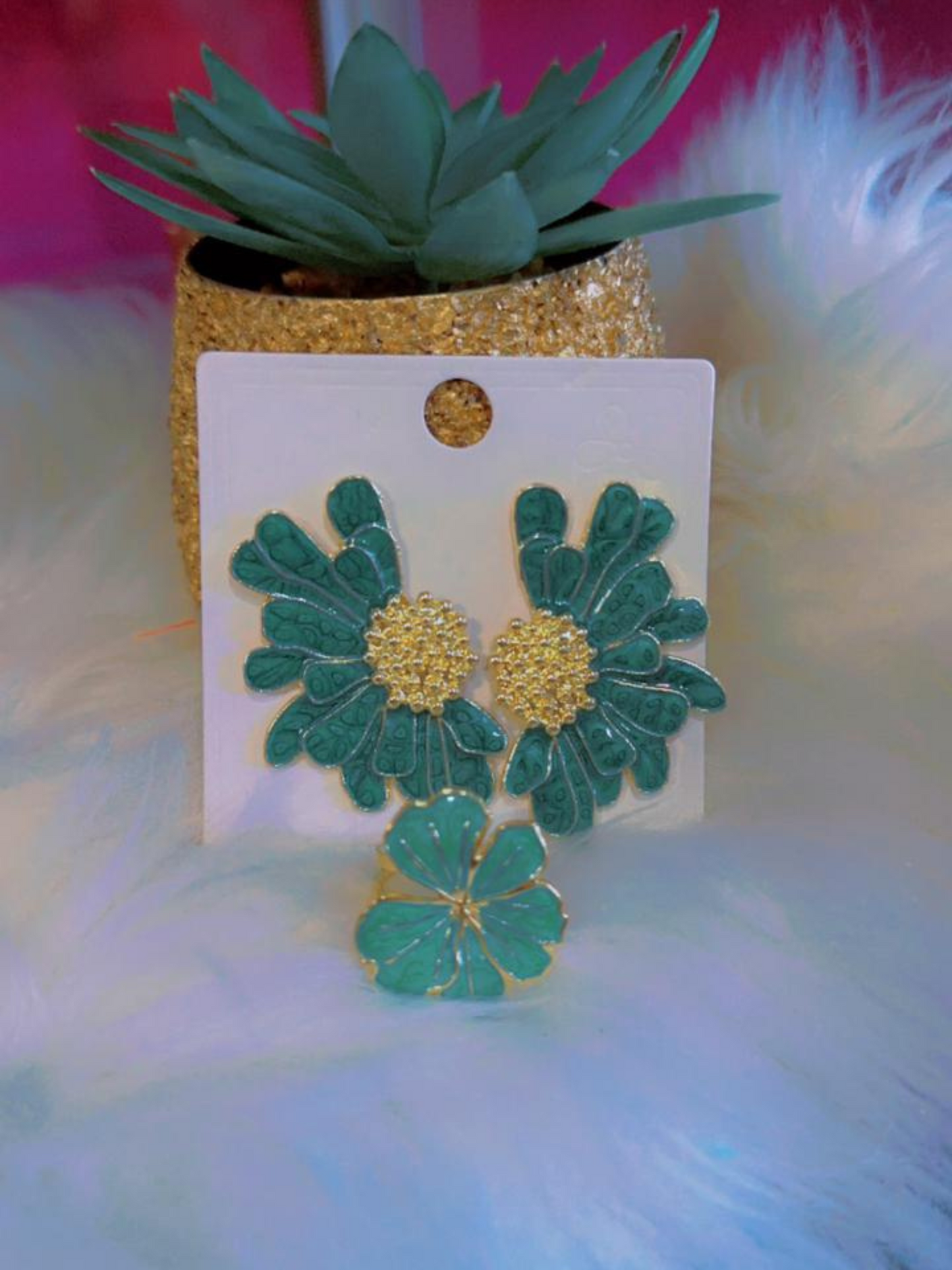 Boucle d'oreille et bague